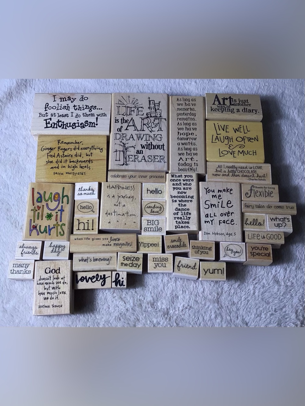 Wooden Stamp Set - quotes